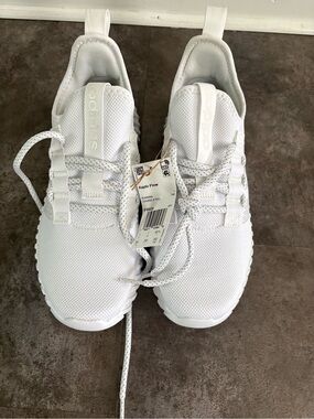 Adidas Kaptir Flow All-White Knit Slip-On Sneakers